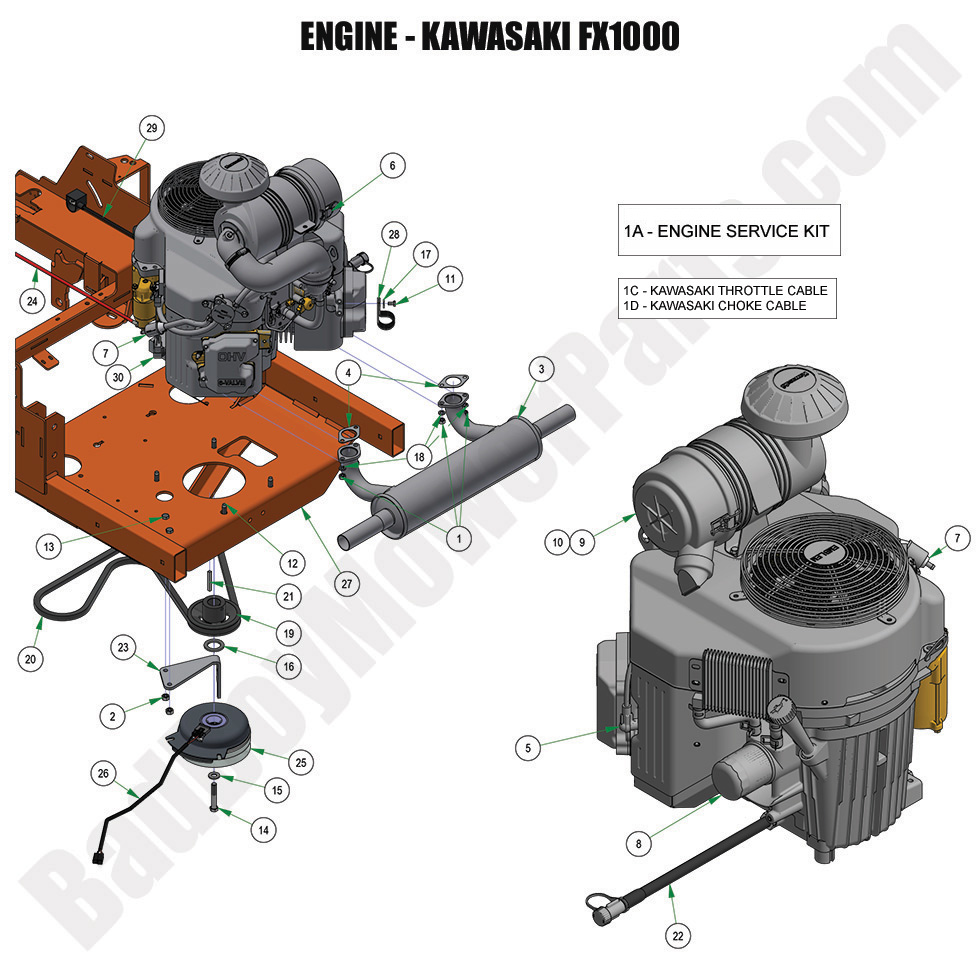 3580 - Bad Boy Mower Parts Lookup > 2024 > Rogue > Engine - Kawasaki FX1000